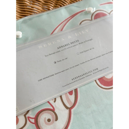 Annabel Duvet Cover (Twin)-Blue/Pink