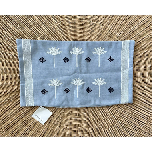 Sunbrella Veracruz  Pillow Cover (12”x21”)-Coastal Blue