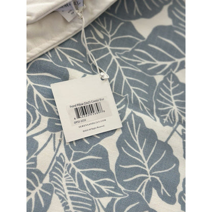 Frond Outdoor Pillow Cover (22” SQ)-Coastal Blue