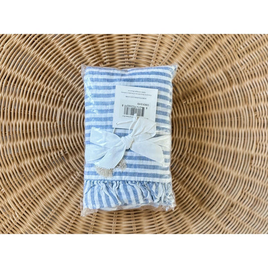 Nantucket Stripe Linen King Pillowcases (Set of 2)-Blue