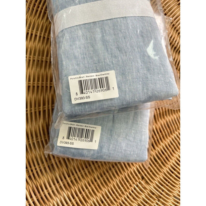 Portofino Linen Standard Shams (Set of 2)-Blue Chambray - The Home Decor Outlet